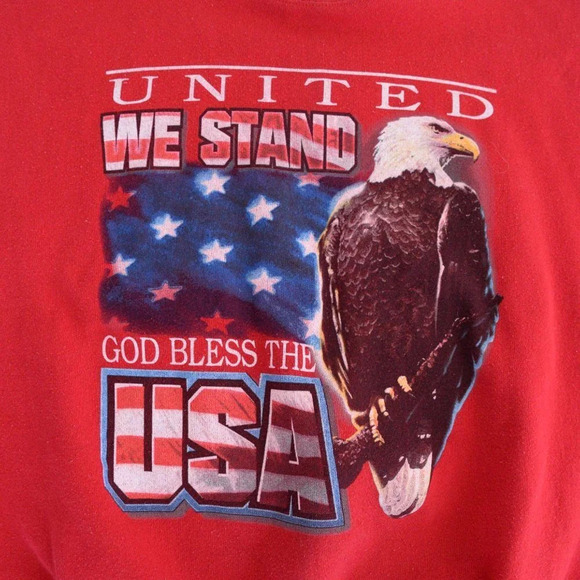 Vintage TNT by Trau Loevner Red United We Stand Eagle Patriotic Crewneck Sweater - Picture 10 of 13
